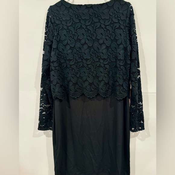 J.Jill Dress Wearever Collection Women Dress Lace Overlay Dress Black Size Small - Picture 7 of 9